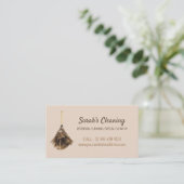 清掃メイド 移動式クリーナー 女性上司 名刺 (スタンド正面)