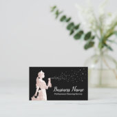 清掃モダンサービスバラ金ゴールドメイドブラック 名刺 (スタンド正面)