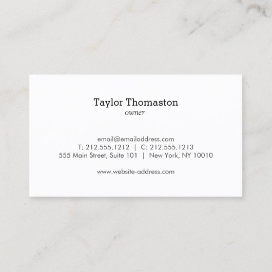 清掃モダンサービス家政婦ビジネスカード 名刺 (裏面)