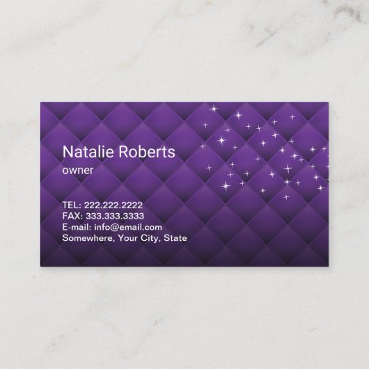 清掃モダンサービス銀スプレーラグジュアリーパープル 名刺 (裏面)