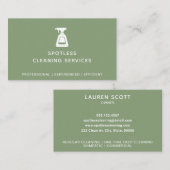 清掃会社スプレーボトルセージ緑 名刺 (正面/裏面)