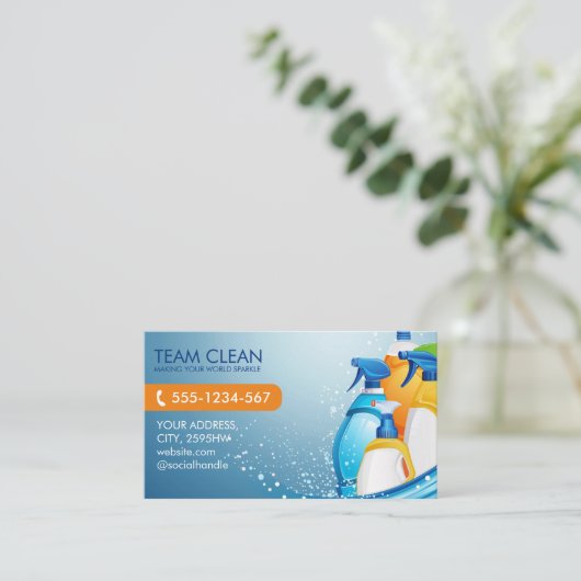 清掃会社プロフェッショナルQRコード 名刺 (スタンド正面)