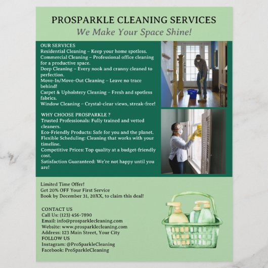 清掃会社 チラシ (正面)