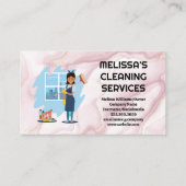 清掃作業員 |ピンクの大理石 名刺 (正面)