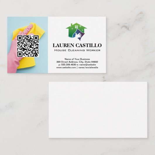 清掃作業員 | QR名刺 名刺 (正面/裏面)