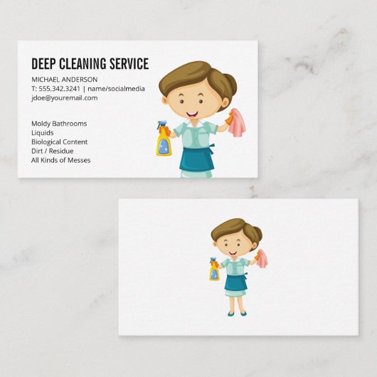 清掃係 | ホームクリーニングサービス 名刺 (正面/裏面)