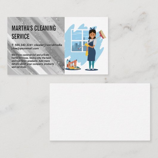 清掃係 | メイド 名刺 (正面/裏面)