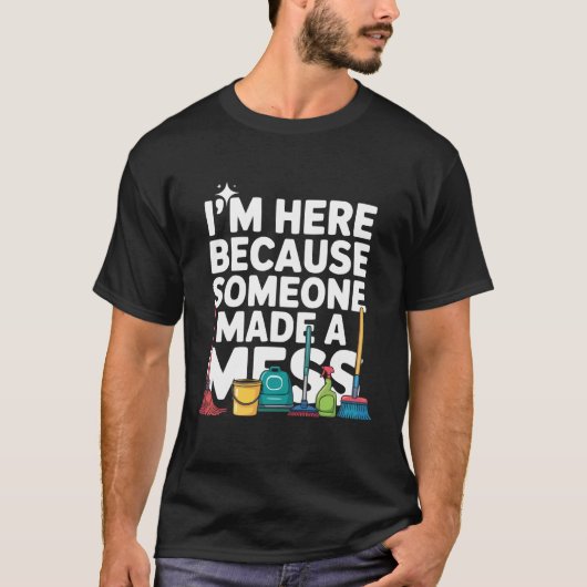 清掃員です 誰かの用務員だから Tシャツ (正面)