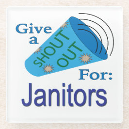 清掃員のために大声で叫ぶ ガラスコースター