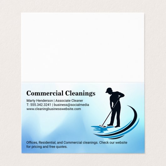 清掃員のモッピング | ホームクリーニング 名刺 (外部フラット)