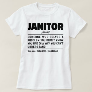 清掃員の名詞学校の管理員の清掃員クール Tシャツ