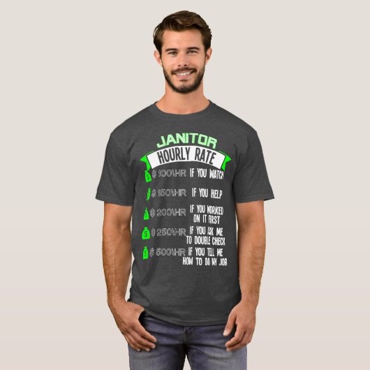 清掃員の時給の学校の保護者 Tシャツ (正面フル)