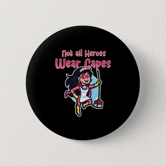 清掃員の清掃員の清掃サービス清掃員ギフト 缶バッジ (正面)