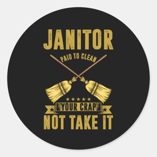 清掃員の清掃員の贈り物を清掃するための清掃員の支払い ラウンドシール (正面)