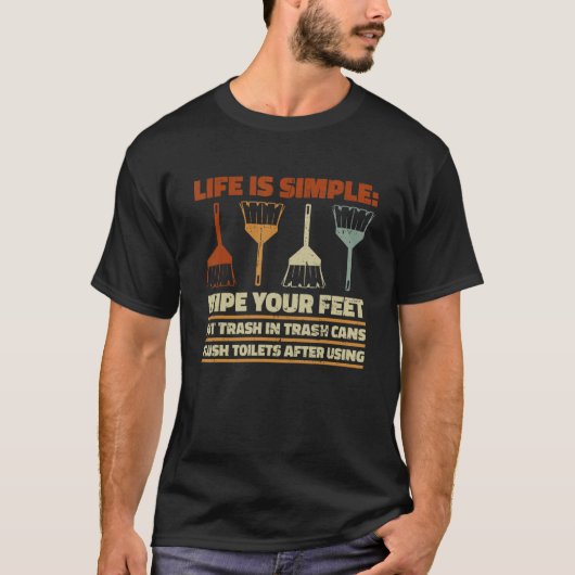 清掃員の清掃引用文 Tシャツ (正面)