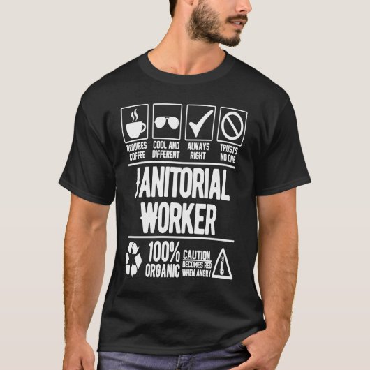 清掃員 職種 引用 同僚 仕事 Tシャツ (正面)