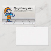 清掃女性の発塵 |タイル床 名刺 (正面/裏面)