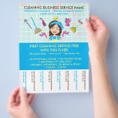 清掃業務用清掃員広告チケットズ チラシ (手)