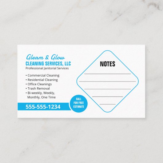 清掃清掃係メイド写真コラージュ 名刺 (裏面)