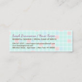 清掃清掃清掃清掃清掃員の女性ハウスキーパーキッチン壁 スキニー名刺 (裏面)