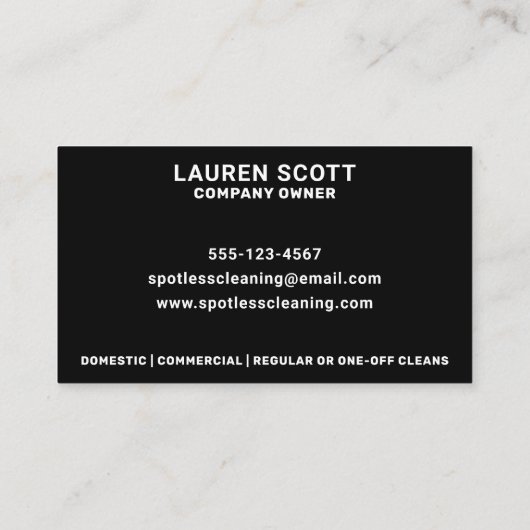 清掃用クリーナモップ及びバケッはっきりしたトブラック 名刺 (裏面)