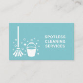 清掃用クリーナモップ及びバケットはっきりしたターコイズ 名刺 (正面)