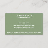 清掃用クリーナモップ及びバケットグリーンはっきりした体 名刺 (裏面)