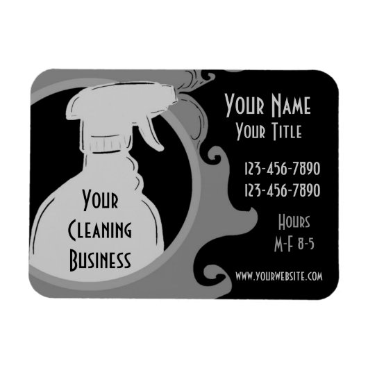 清掃用ビジネス用グレーテーマプロモーションマグネット マグネット (横)