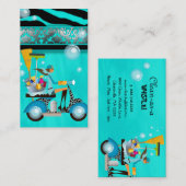 清掃用名刺スクーター女子シルバーダム 名刺 (正面/裏面)