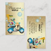 清掃用名刺スクーター少女金ゴールド 名刺 (正面/裏面)