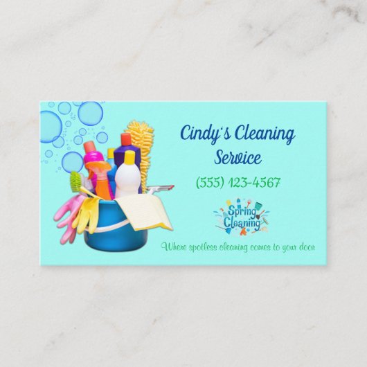 清掃用品デザイン住宅清掃サービス 名刺 (正面)