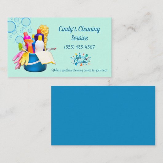 清掃用品デザイン住宅清掃サービス 名刺 (正面/裏面)