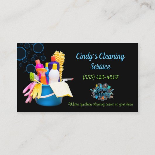 清掃用品デザイン住宅清掃サービス 名刺 (正面)