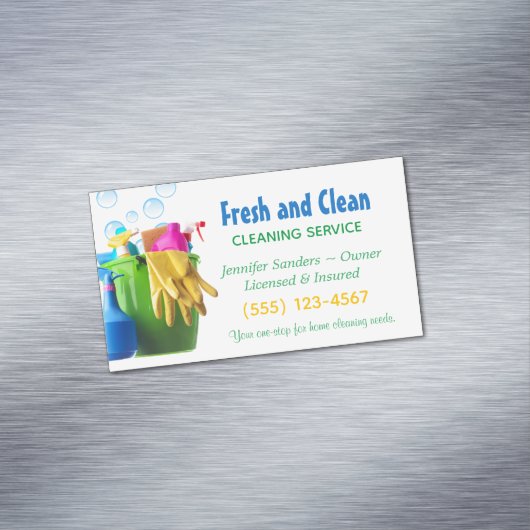 清掃用品バケット清掃サービス マグネット名刺 (インサイチュ)