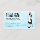 清掃用女性保持箒 | 輝く背景 名刺 (正面)