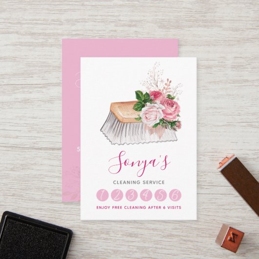 清掃用水色清掃ブラシ ロイヤリティカード (正面/裏面インサイチュ)