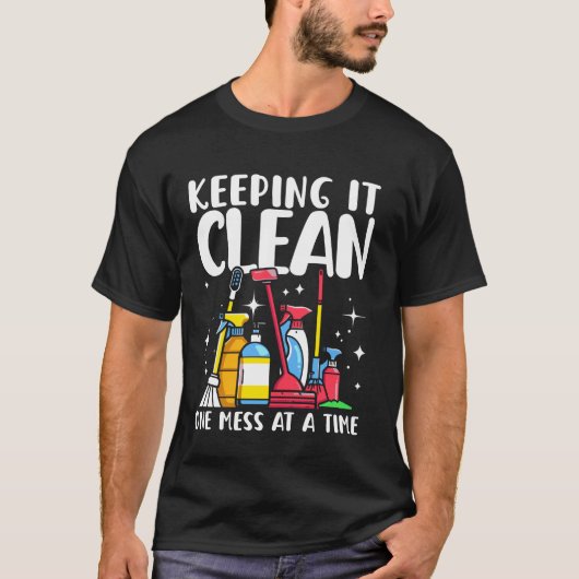 清掃管理人 清潔を保つ Tシャツ (正面)