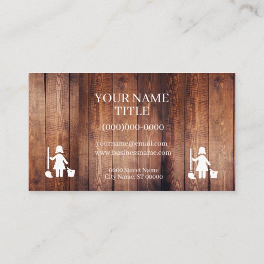 清掃素朴サービス名刺の両面 名刺 (裏面)