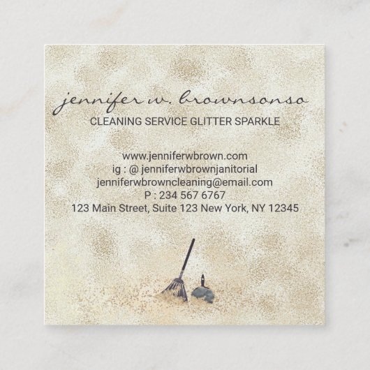 清掃金ゴールドスパークルメイドボス スクエア名刺 (裏面)