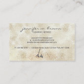 清掃金ゴールドスパークルメイドレディーベージュ 名刺 (裏面)