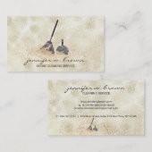 清掃金ゴールドスパークルメイドレディーベージュ 名刺 (正面/裏面)