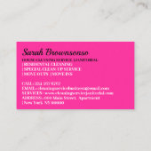 清掃・修理・メンテナンスの女性スタッフ 名刺 (裏面)