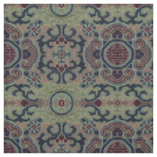 清朝花中国の錦模様織物 ファブリック (見本)