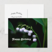 清楚なホワイト ユリの谷の花の誕生日 ポストカード (正面/裏面)