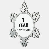 清浄なソバカスタムー中毒の回復キープサケ スノーフレークピューターオーナメント (右)