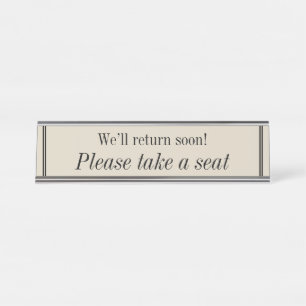 清浄エレガントで「どうぞ座れ」 デスクネームプレート