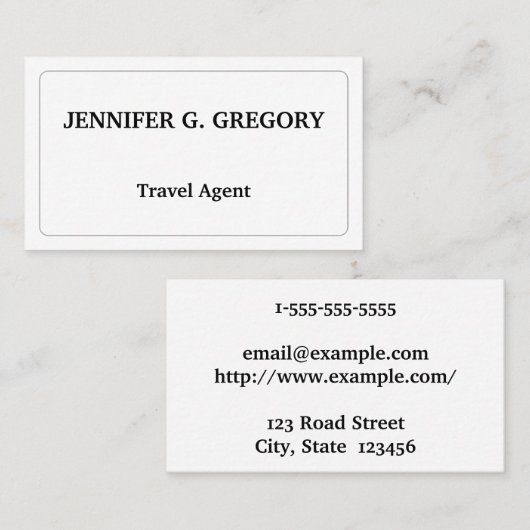 清潔でカスタマイズ可能な旅行代理店の名刺 名刺 (正面/裏面)