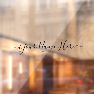 清潔でシンプルな名前の署名スクリプトビジネス ウィンドウサイン