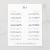 清潔でミニマルなレストランの持ち帰りメニューとロゴ チラシ (裏面)