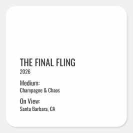 清潔でミニマルな美しい独身最後の夜の理想的な美術館スタイル スクエアシール